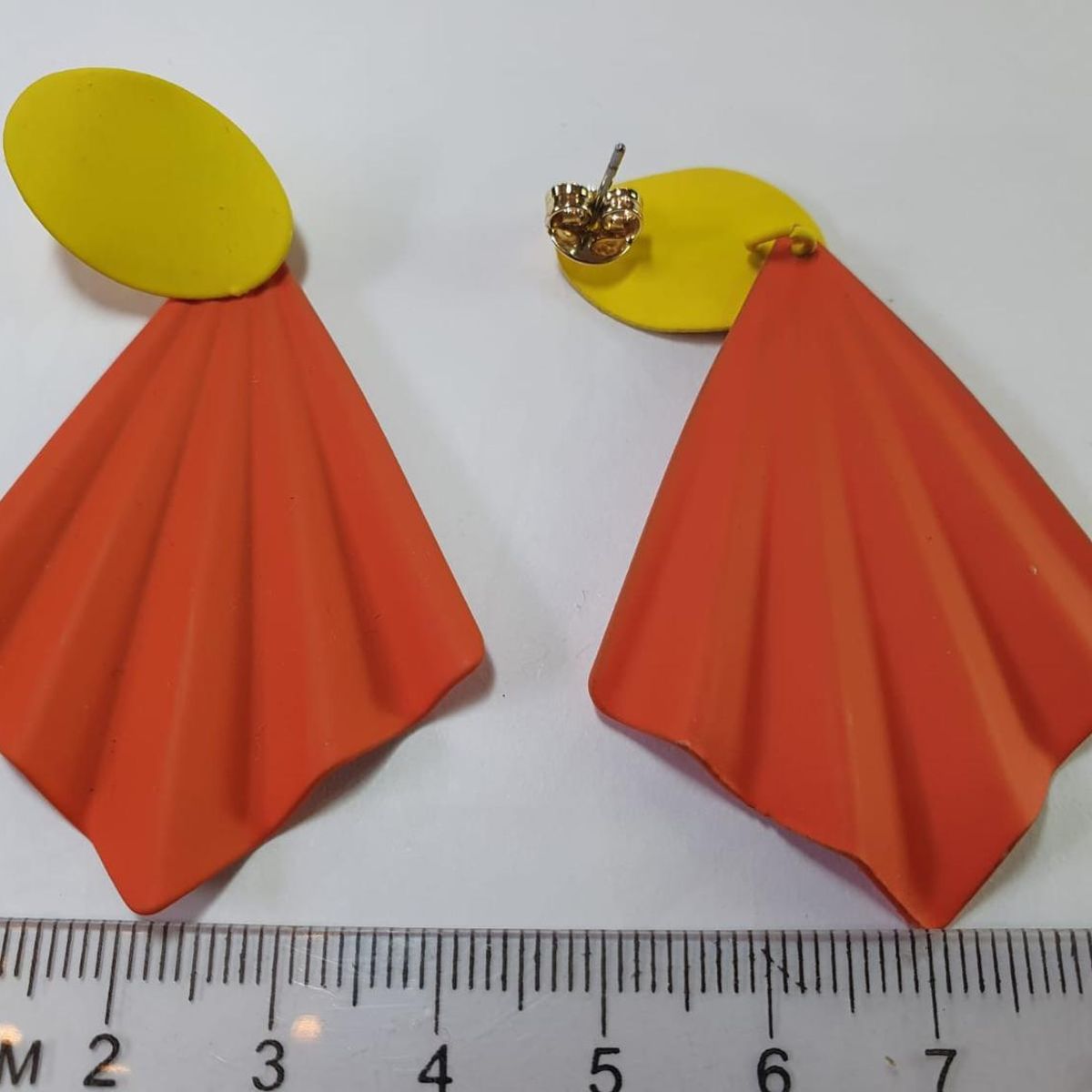 GENERICO - Aros Colgante Abanico Naranjo