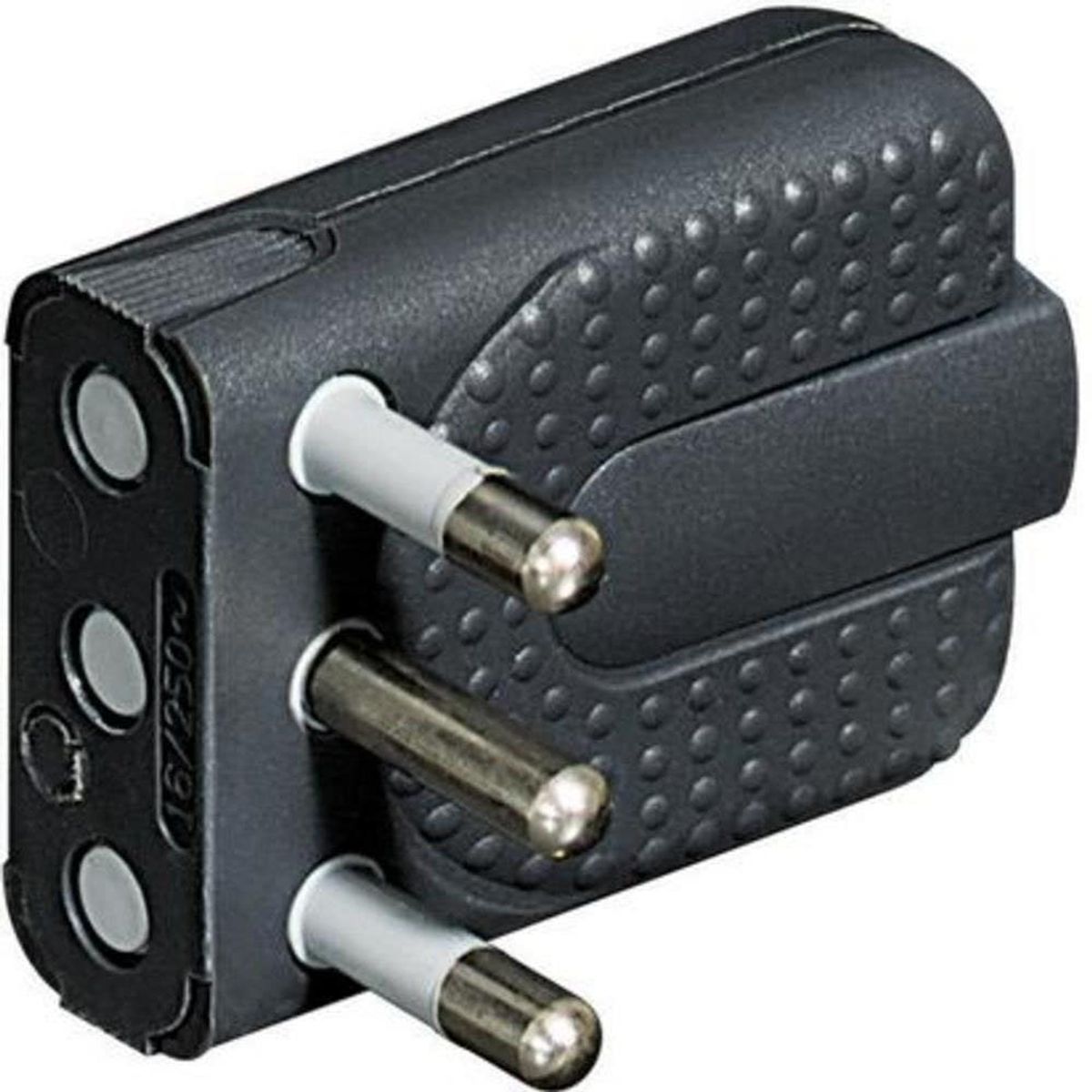 BTICINO - ENCHUFE MACHO 2PT 16A CORNER GRIS BTICINO