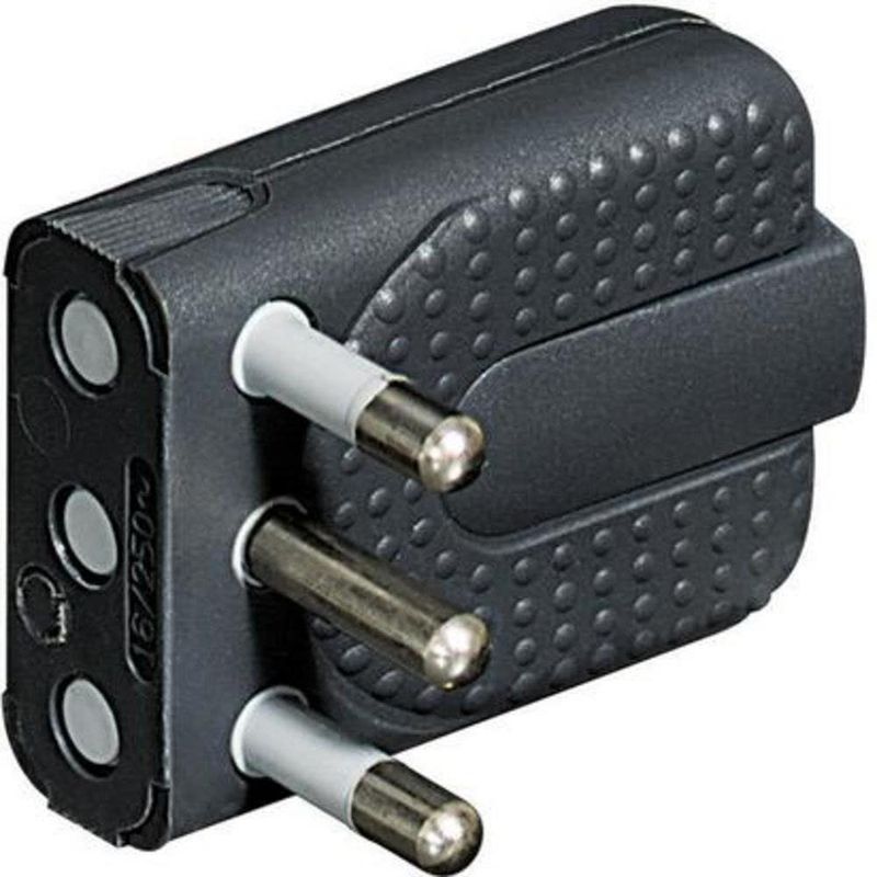 BTICINO - ENCHUFE MACHO 2PT 16A CORNER GRIS BTICINO