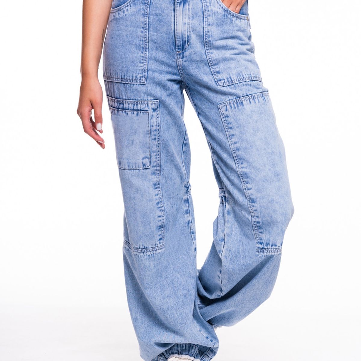 EFESIS - Jeans Poly Palazzo Recogido en Pierna Azul Efesis