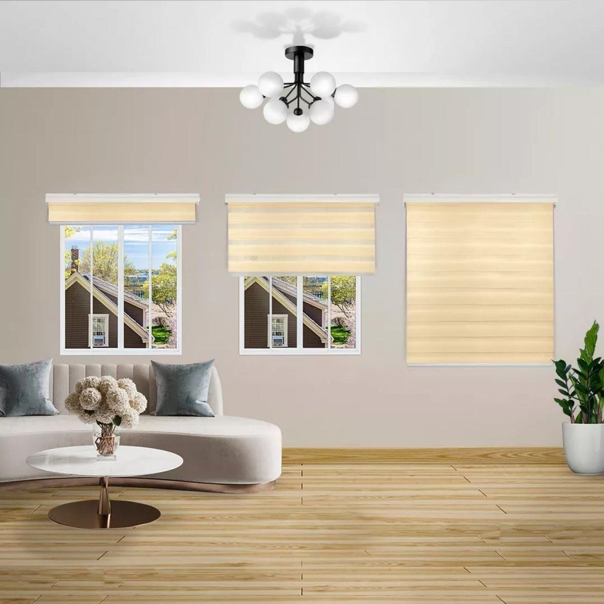 IMPORTCLICK - Cortina Roller Dúo Zebra Día Noche Beige 120 X 200 CM IMPORTCLICK