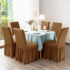 GENERAC - Set de 6 fundas de silla elástica tipo TURCA falda larga diana