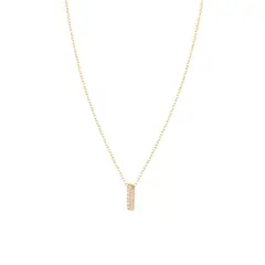 JB JOYAS BARON - Collar de Plata Esterlina 925 Letra I Circon Revestido en Oro 18kt