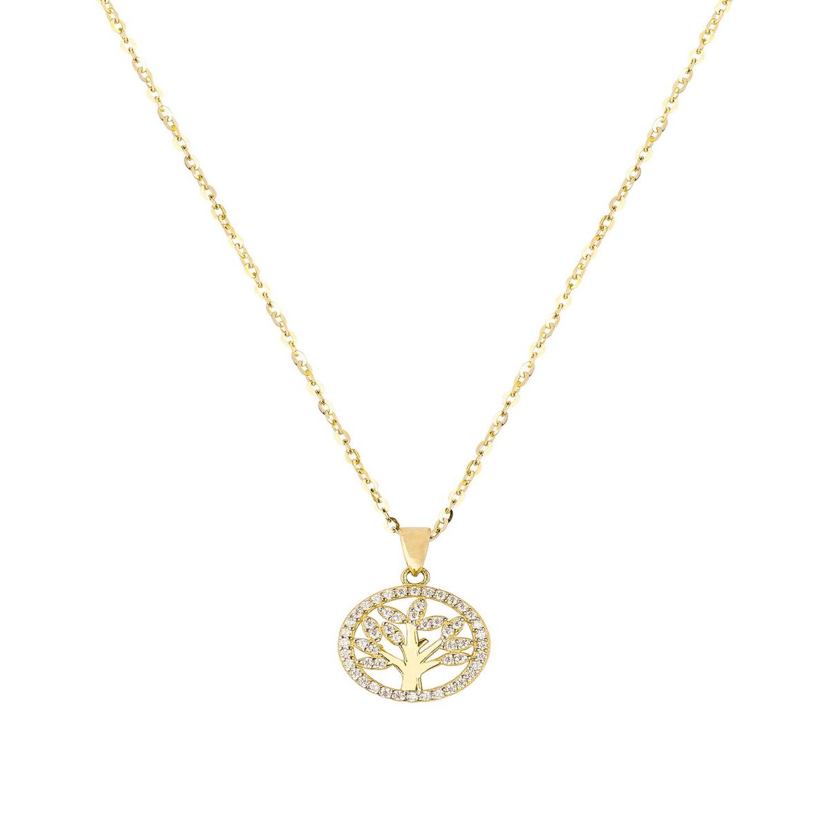 JB JOYAS BARON - Colgante de Oro 18kt Arbol de la Vida en Circones