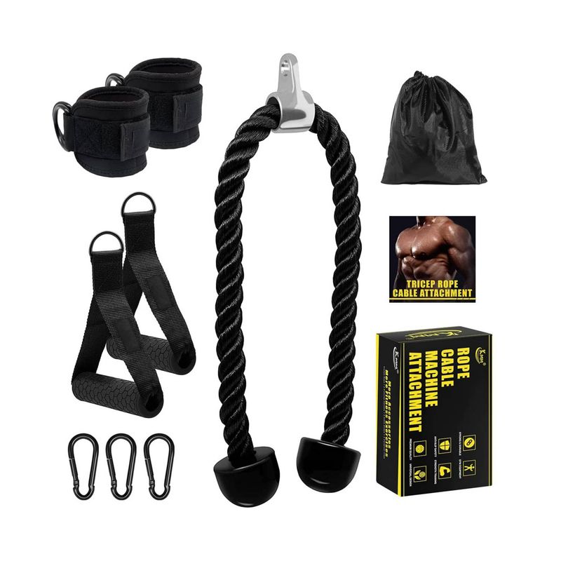 GENERICO - Cuerda Triceps Manillas Poleas Tobillos Pack Entrenamiento