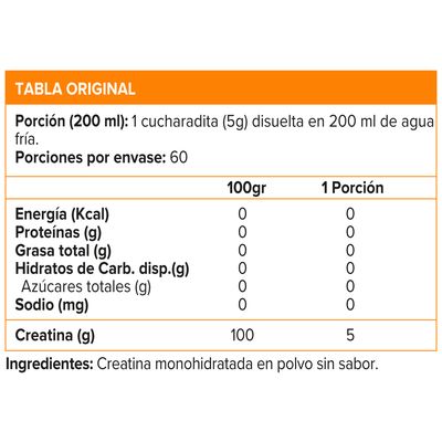 Imagen 2 del producto Creatine Monohydrate, Creatina (300 gr) - Original