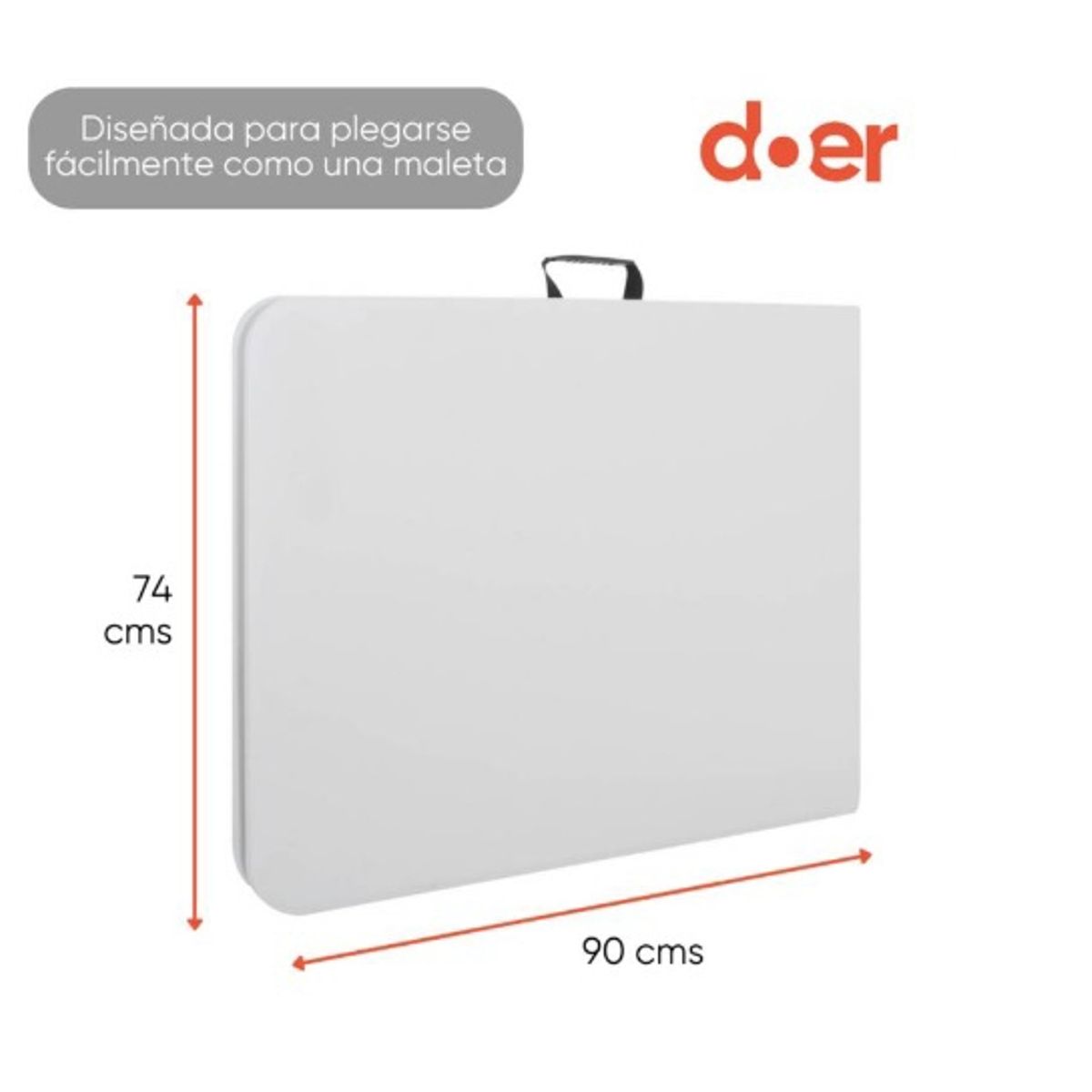 DOER - Mesa plegable Foldaway tipo maleta 180x74cms