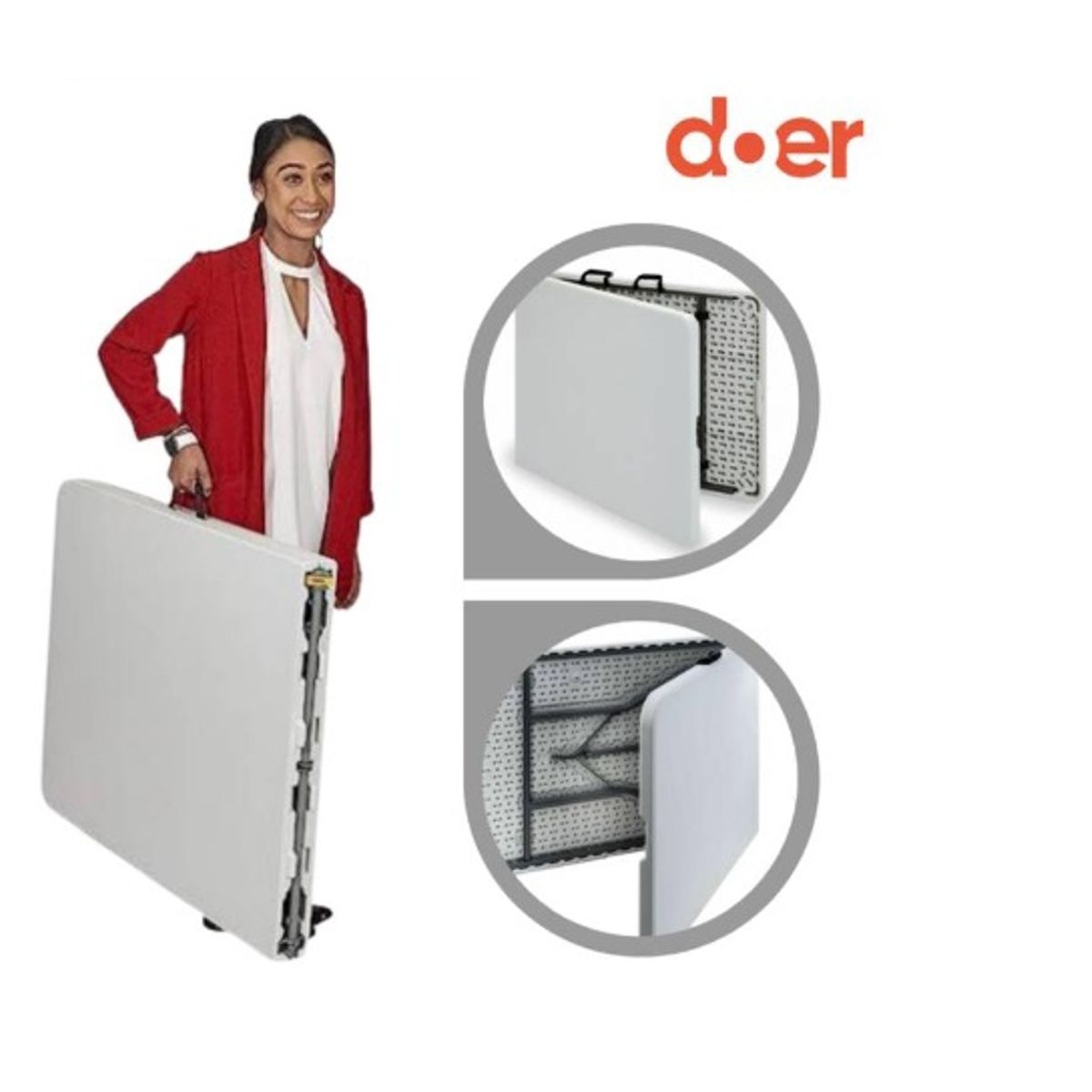DOER - Mesa plegable Foldaway tipo maleta 180x74cms
