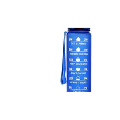 U BUY - Botella De Agua 1 Litros Con Recordatorio Escala Tiempo Azul