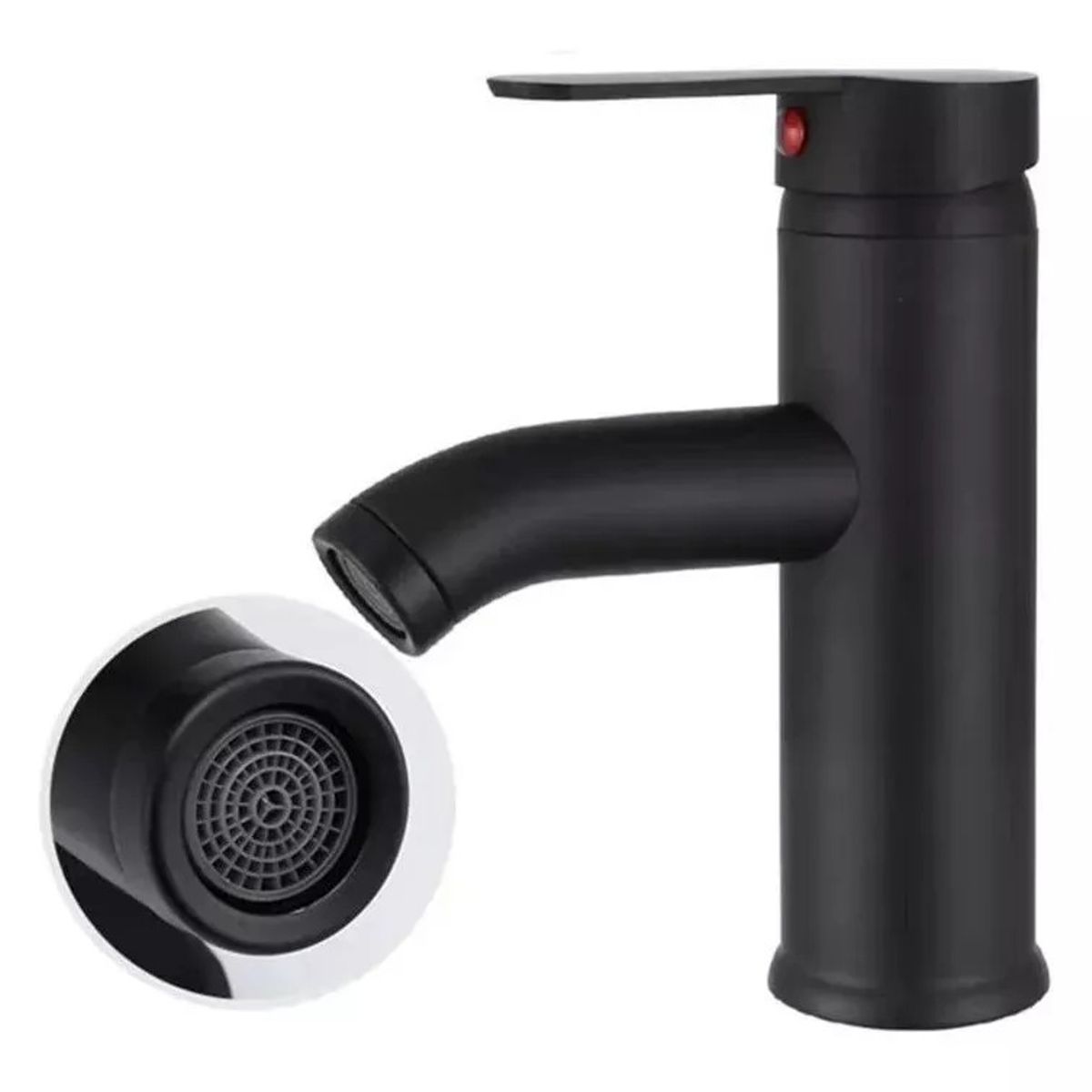 GENERICO - Llave Monomando Lavamanos Diseño Cilindro Negra