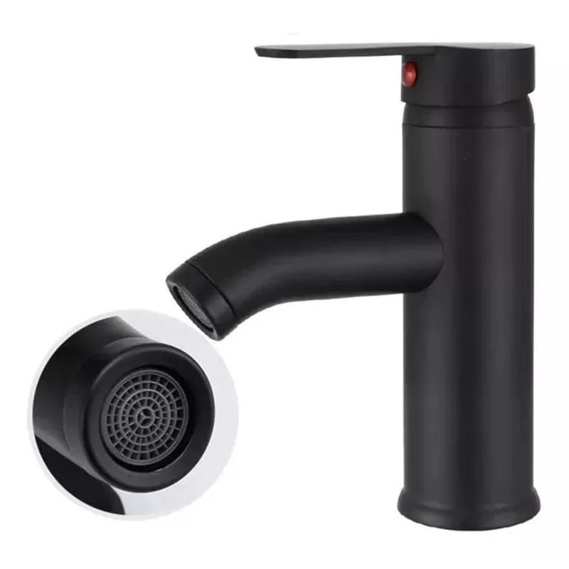 GENERICO - Llave Monomando Lavamanos Diseño Cilindro Negra
