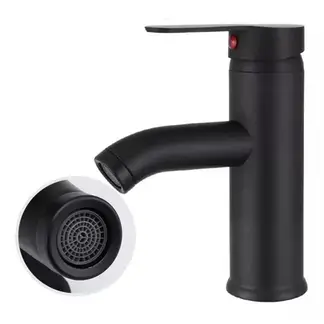 GENERICO - Llave Monomando Lavamanos Diseño Cilindro Negra