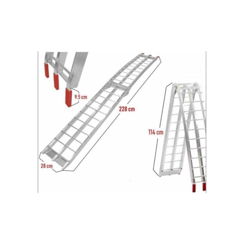GENERICO - 2 Rampas Moto Aluminio Nuevo 340kg + Envío Gratis