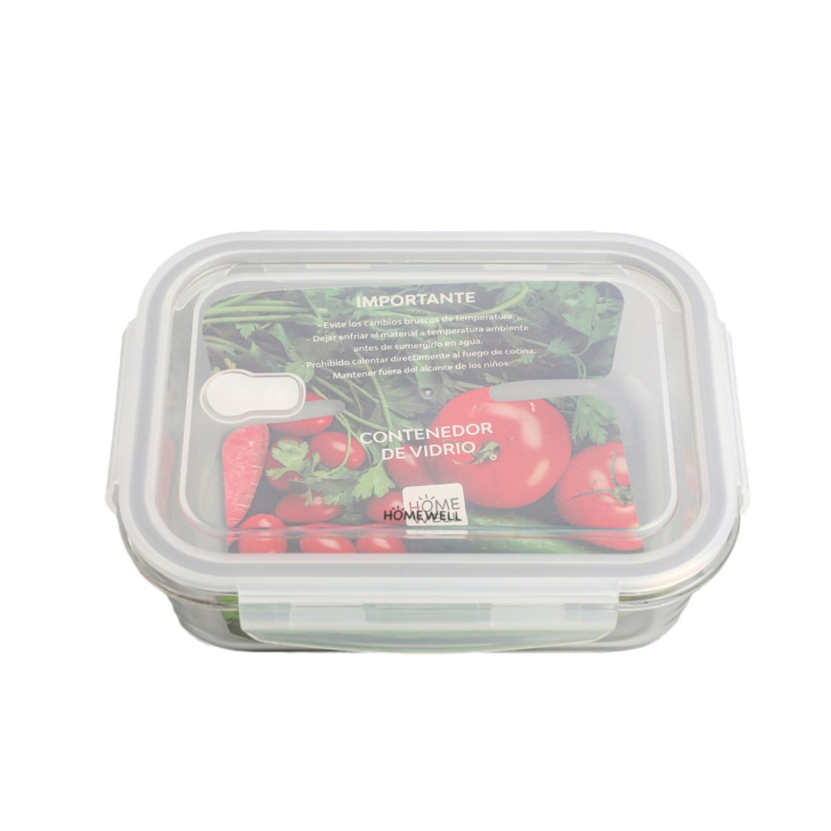 HOMEWELL - Contenedor Hermetico Vidrio Rectangular 1040ml HOMEWELL