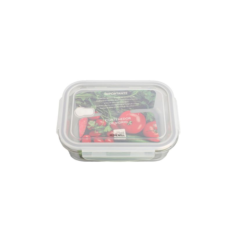 HOMEWELL - Contenedor Hermetico Vidrio Rectangular 1040ml HOMEWELL