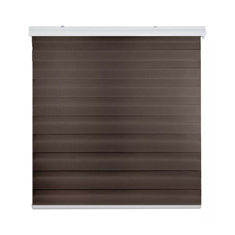 IMPORTCLICK - Cortina Roller Dúo Zebra Día Noche Café Oscuro 120 X 200 CM IMPORTCLICK