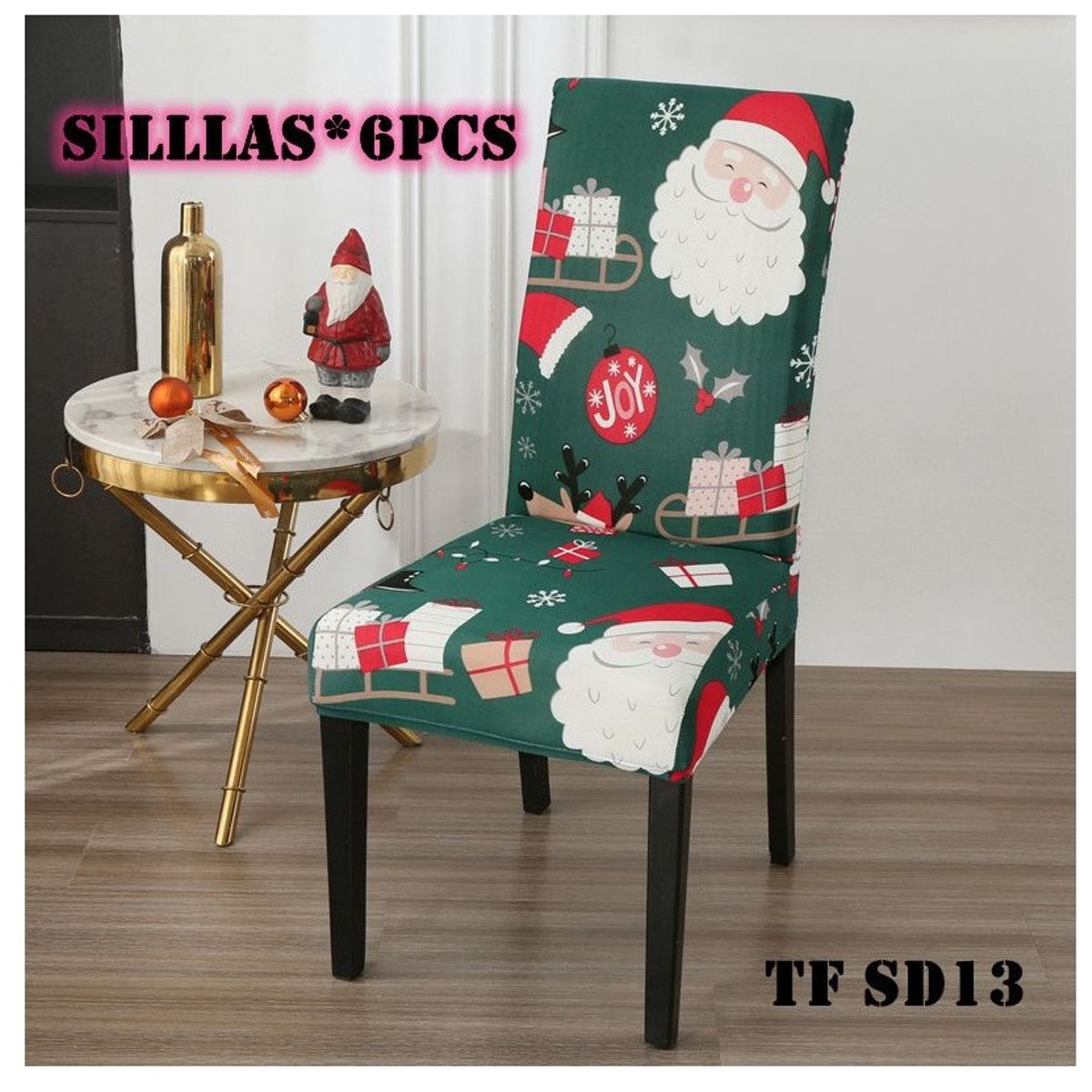 GENERICO - fundas para silla de comedor diseño navidad 6 unidades
