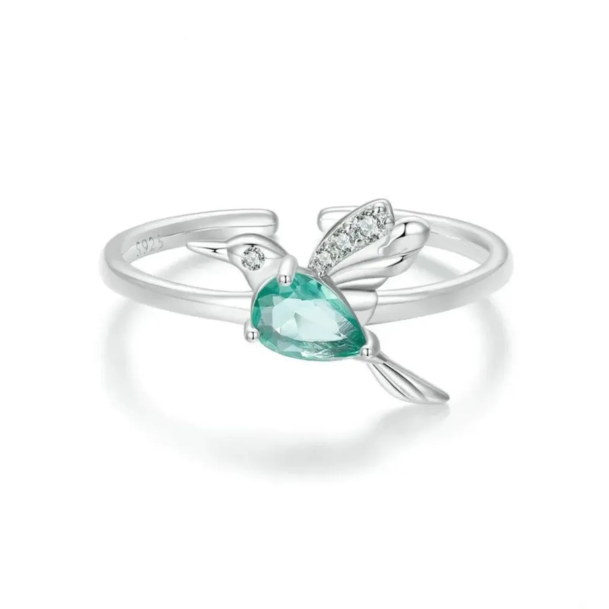 GENERICO - Anillo colibrí plata 925 ajustable mujer joya