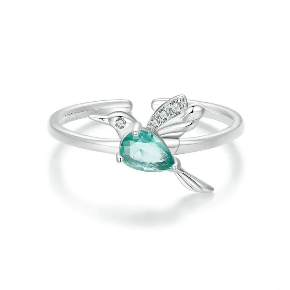 GENERICO - Anillo colibrí plata 925 ajustable mujer joya