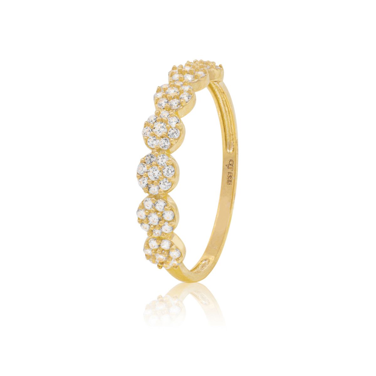 JB JOYAS BARON - Anillo Compromiso de Oro 18Kt Flores Circones