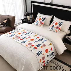 GENERICO - Set Decorativo de Piecera Bordada y 2 Cojines CQ09