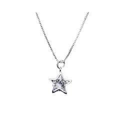 GENERICO - Collar De Plata Con Colgante De Estrella y Cristal