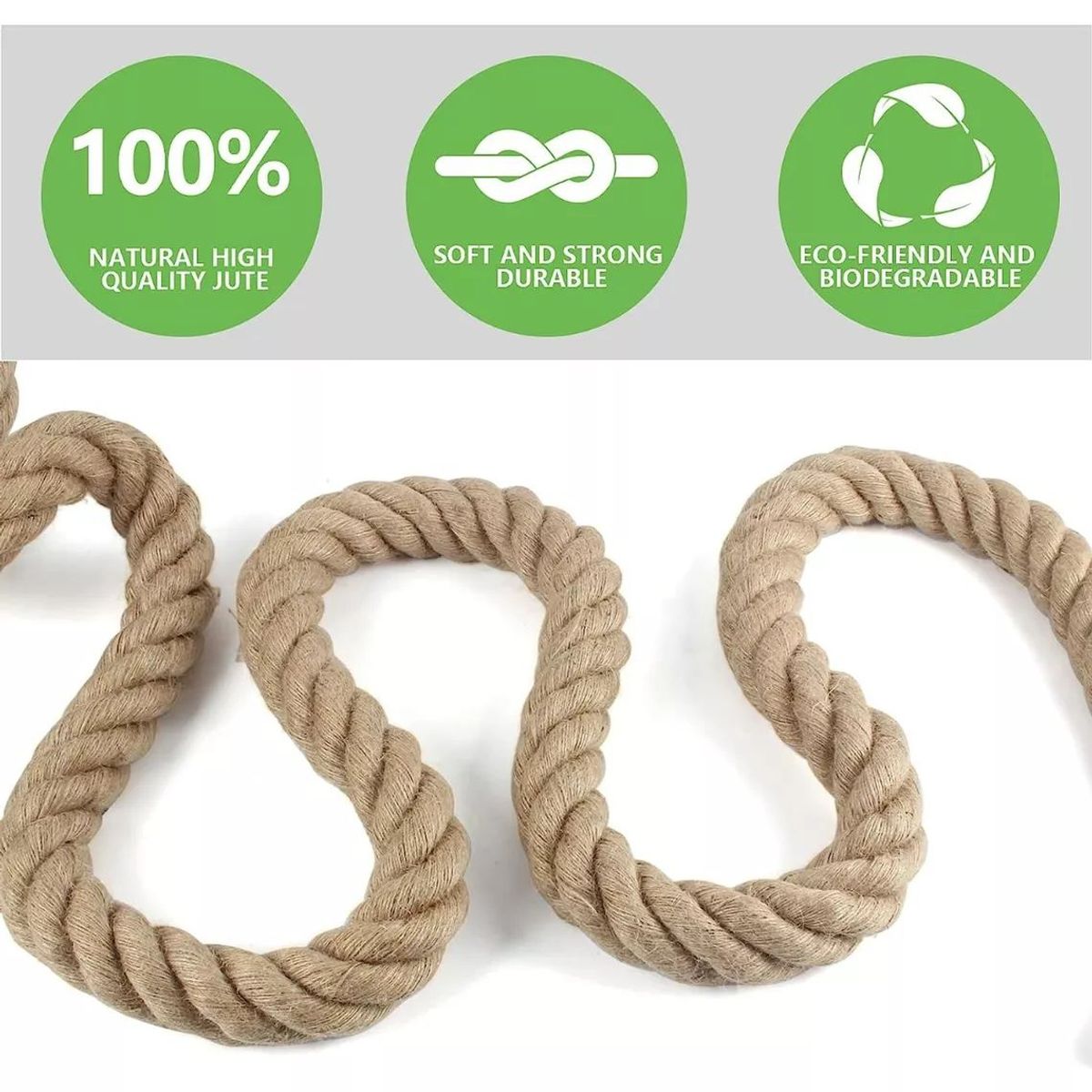 KUANGYE - Cuerda De Yute 100 % Natural 26 Mm X 30 Mts