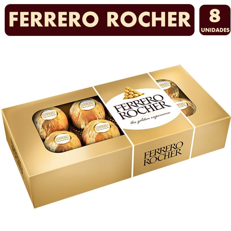 FERRERO ROCHER - Ferrero Rocher - Bombones Premium (Caja Con 8 Unidades)