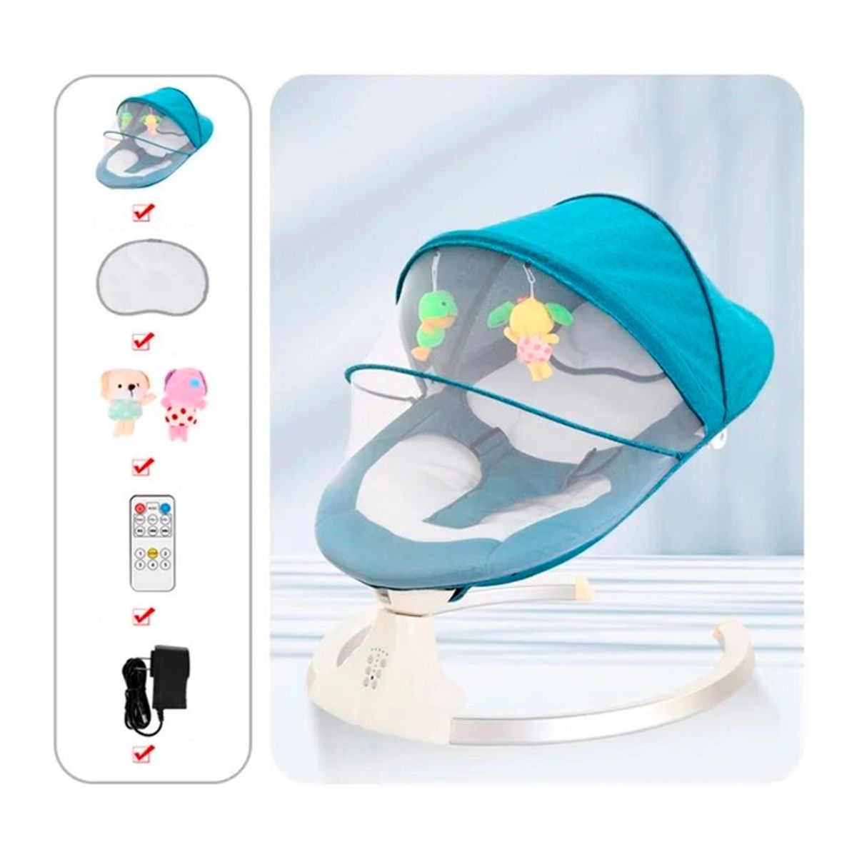 MUNDO ONLINE - Mecedora Eléctrica Inteligente Bebés Multifunción Verde