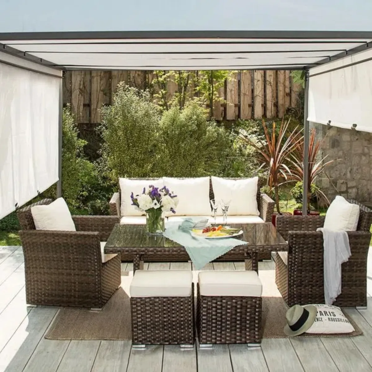 GENERICO - Pérgola 3 x 3 x 2,3 M -  Albany crudo - Outzen