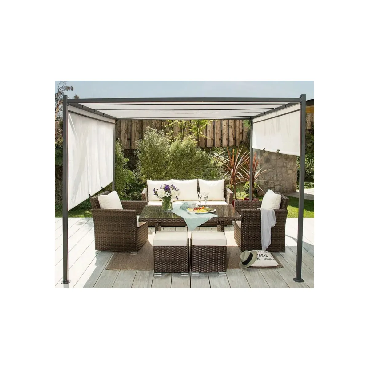 GENERICO - Pérgola 3 x 3 x 2,3 M -  Albany crudo - Outzen