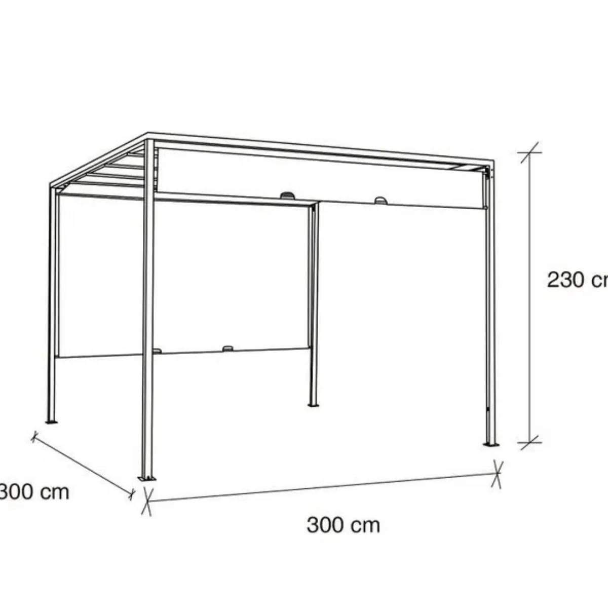 GENERICO - Pérgola 3 x 3 x 2,3 M -  Albany crudo - Outzen