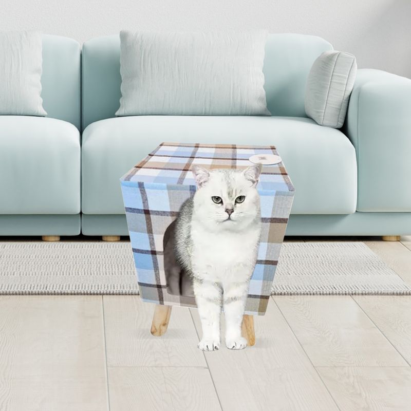MUNDO ONLINE - Cama Casa Gato Mascotas Acolchada 45 Cm