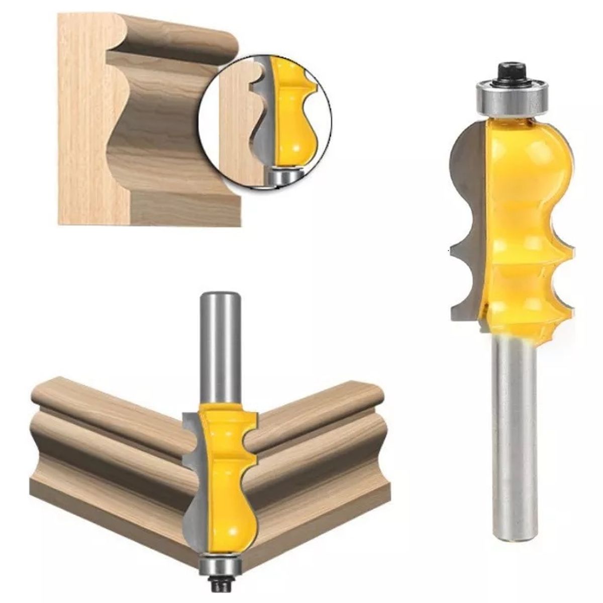 GENERICO - Fresa Madera Moldura Zócalo Marcos Vástago ¼  X 33.5mm