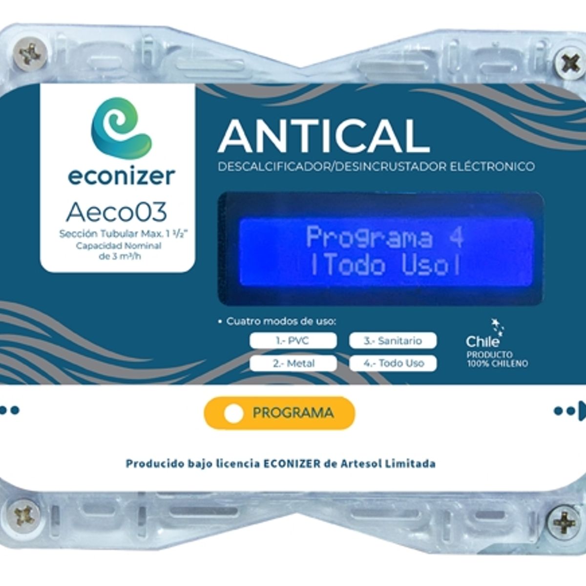 ECONIZER - Desincrustador Electrónico Antical Econizer Hasta 3 M3/h