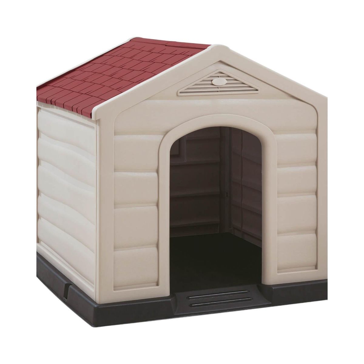 RIMAX - Casa Para Perro Techo Rojo Tamaño Grande 92x90x89 cm Rimax
