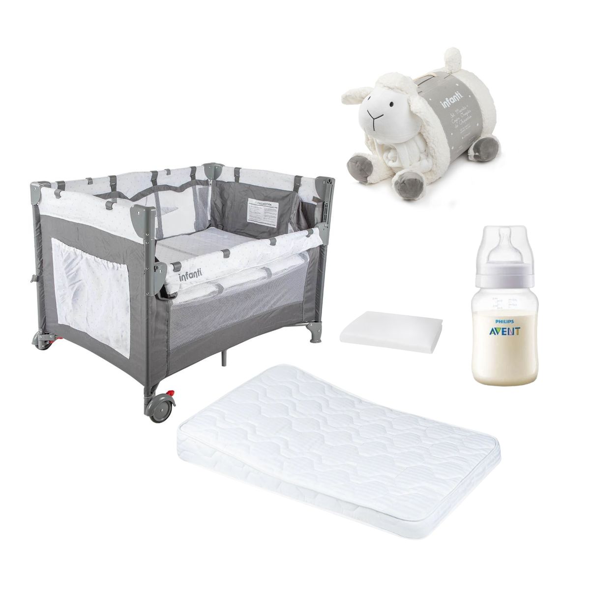 INFANTI - Cuna Colchón Anti-reflujo Playard Always Together Oveja
