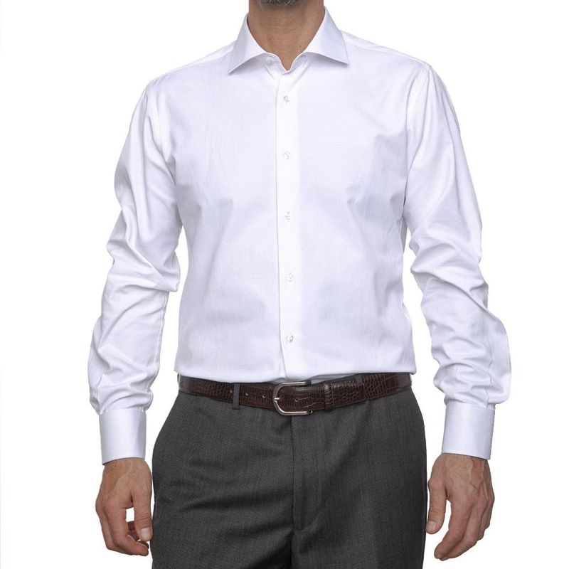 VANDINE - Camisa Etiqueta Roja Texturada Blanca con detalle V24-2 VANDINE
