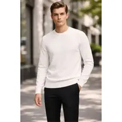 LOOK SHOP - Sweater Tejido Hombre Cuello Redondo Hilo 107