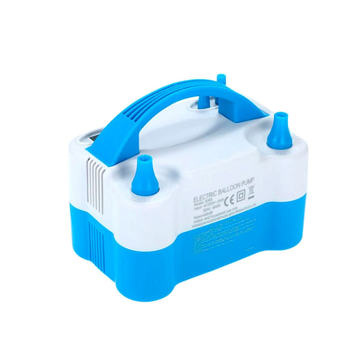 MUNDO ONLINE - Inflador Globos Eléctrico Portátil Doble Boquilla Celeste