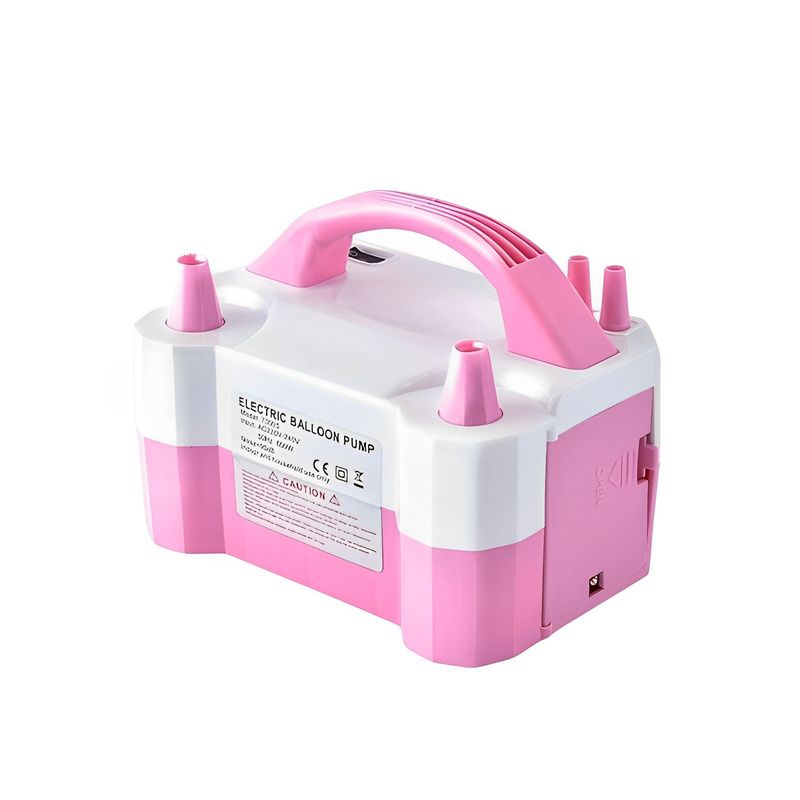 MUNDO ONLINE - Inflador Globos Eléctrico Portátil Doble Boquilla Rosado