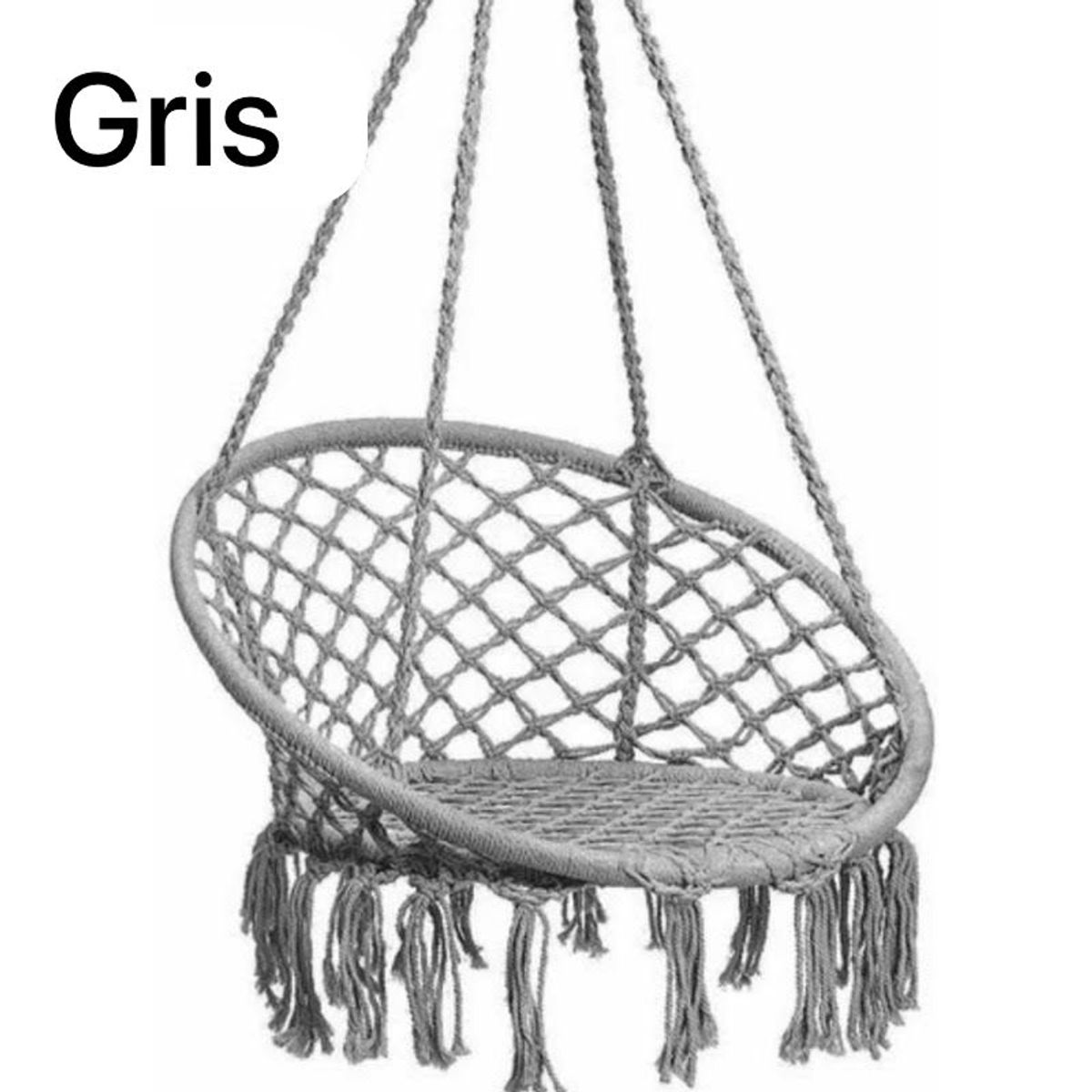 GENERICO - Silla Hamaca Colgante Para Terraza O Jardín GRIS