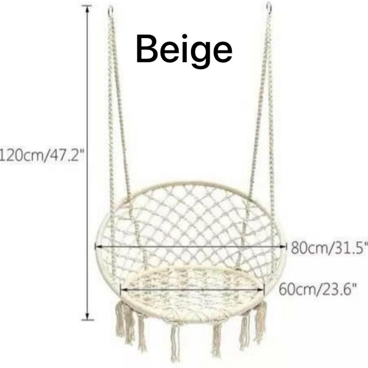 GENERICO - Silla Hamaca Colgante Para Terraza O Jardín BEIGE