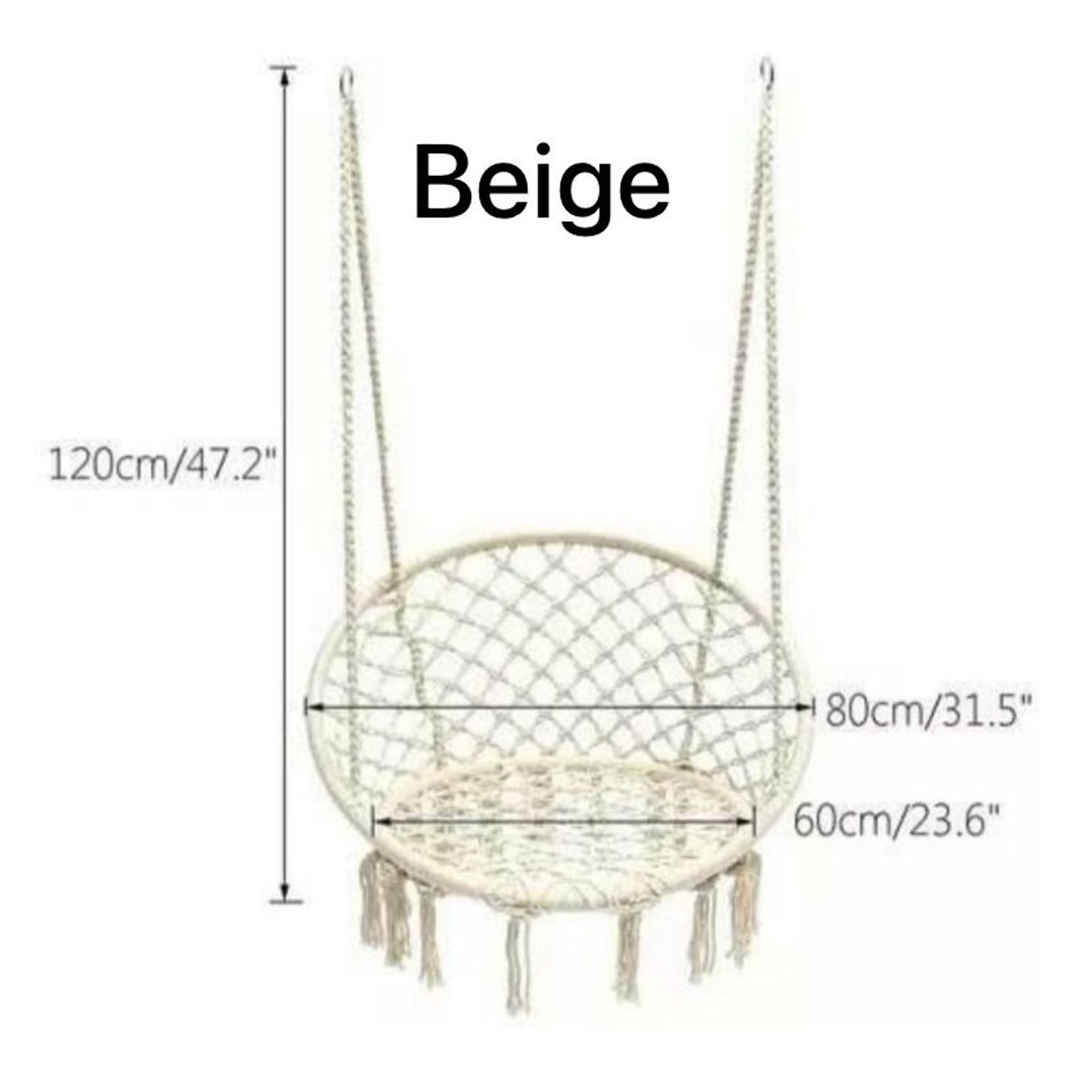 GENERICO - Silla Hamaca Colgante Para Terraza O Jardín BEIGE