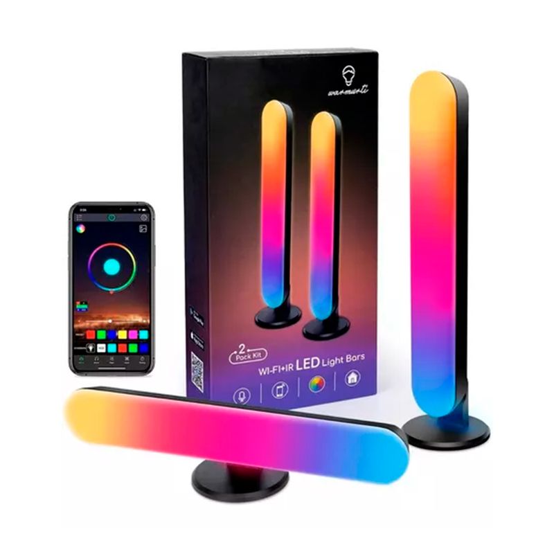 GENERICO - Set 2 Lamparas LED Inteligente Con Control