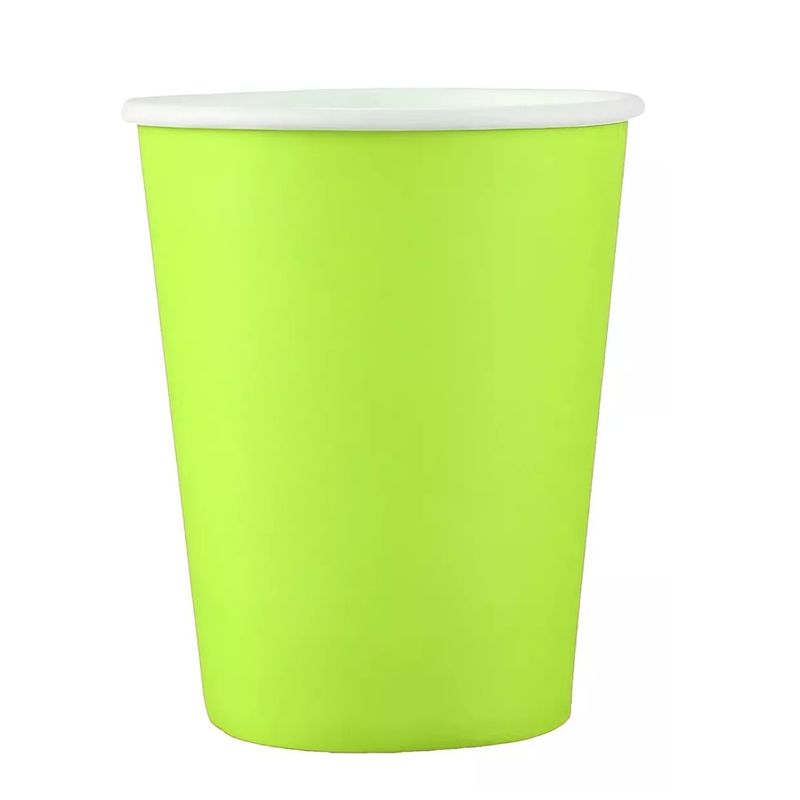 GENERICO - Pack X10 Vasos Desechables Vasos De Cumpleaños Verde 250 ml