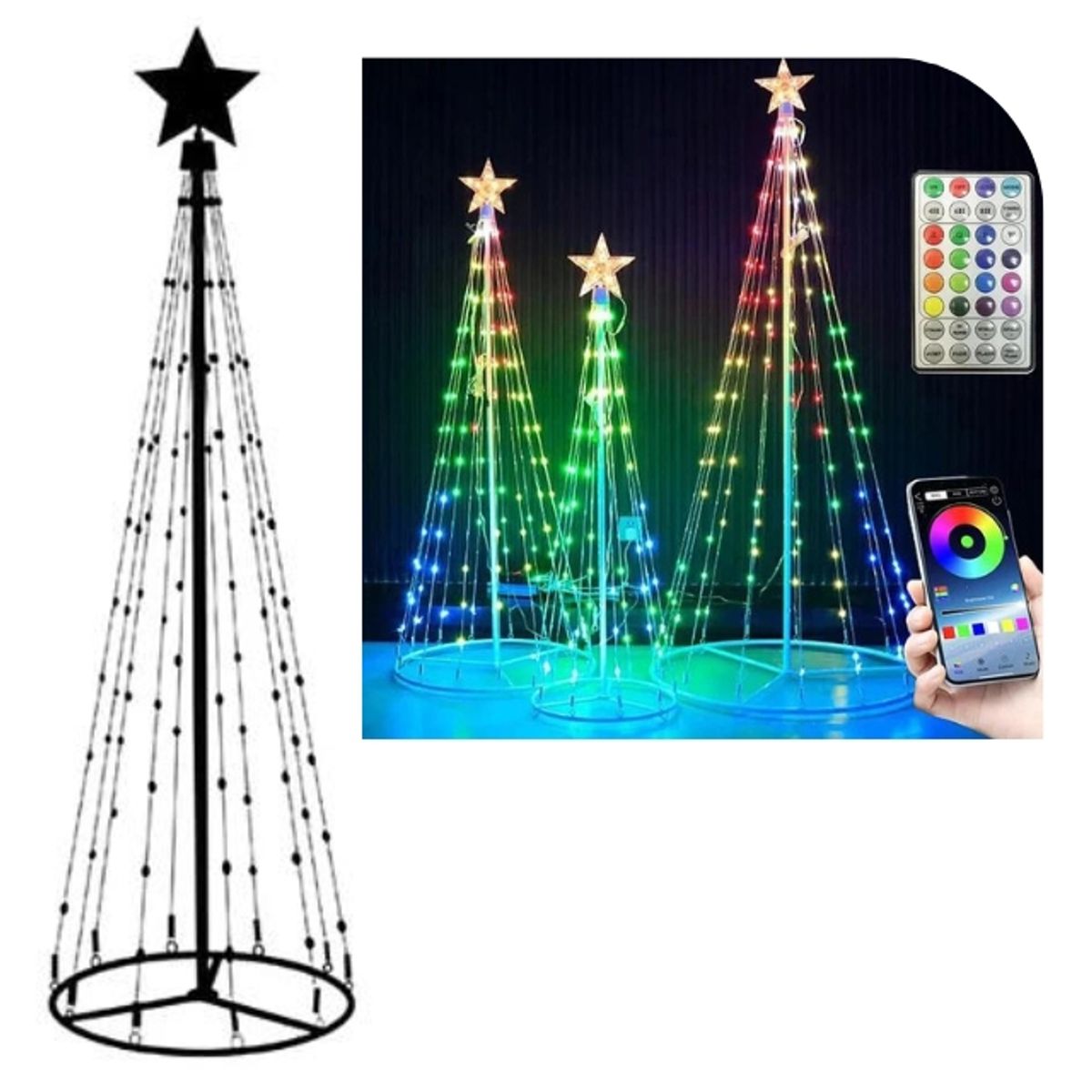 GENERICO - Árbol de Navidad con Luces Con Aplicación Bluetooth