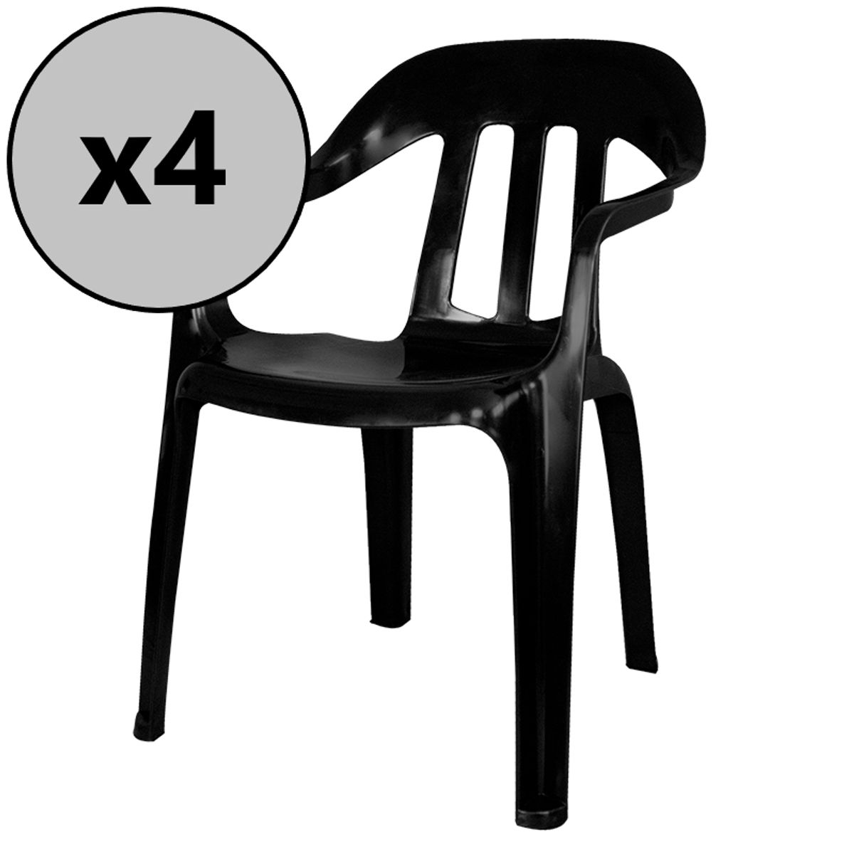 FOLD - Pack 4 Sillas Modelo Capri Negras