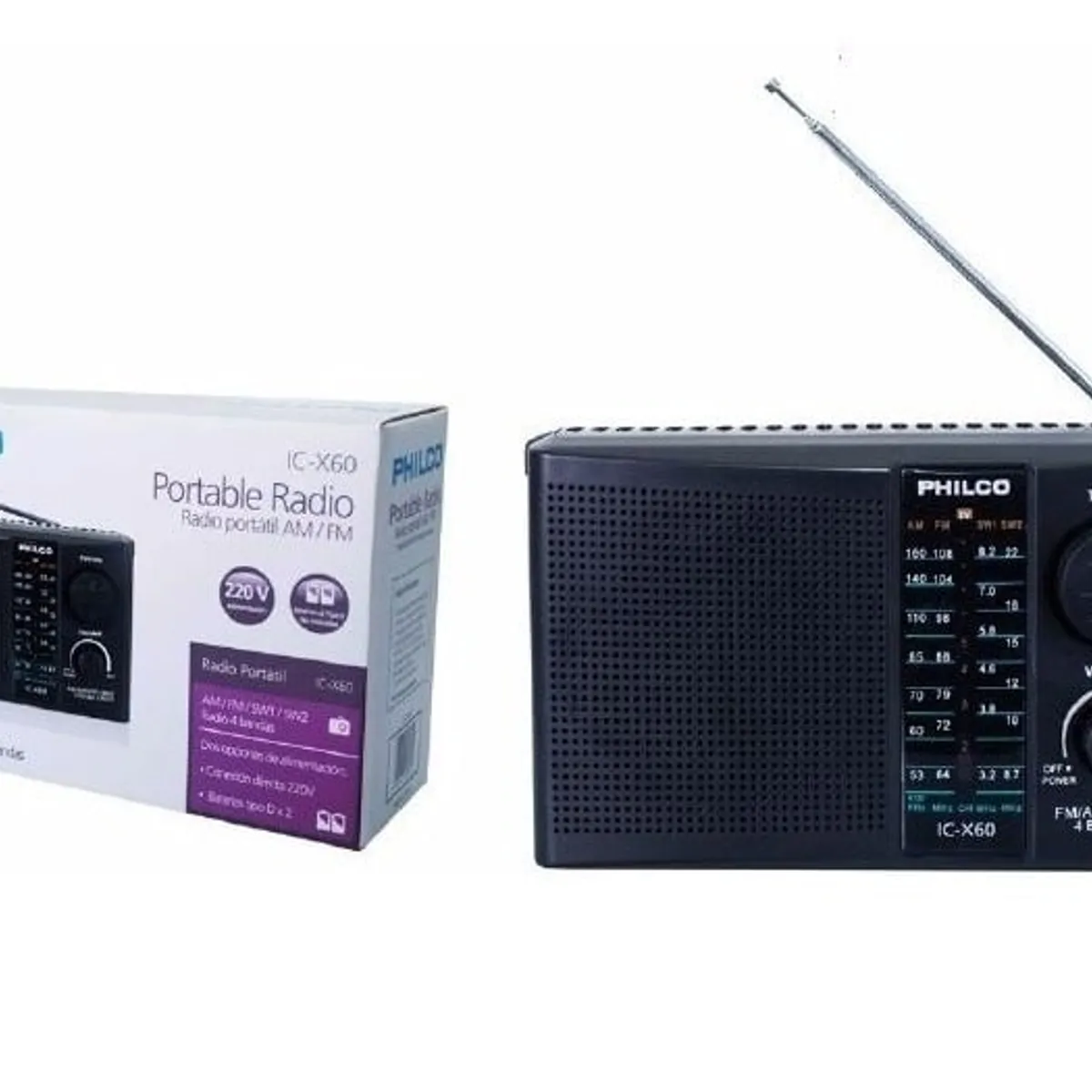 PHILCO - Radio Portátil Philco Ic-x60 220v 4 Bandas AM-FM