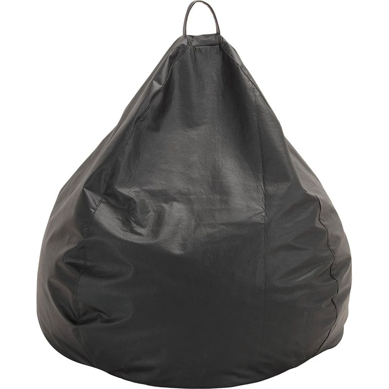 GENERICO - Pouf Pera Infantil Negro Eco Cuero 60x50x50 cm Máxima Design